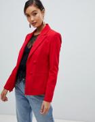 Miss Selfridge Tailored Blazer In Red - Red