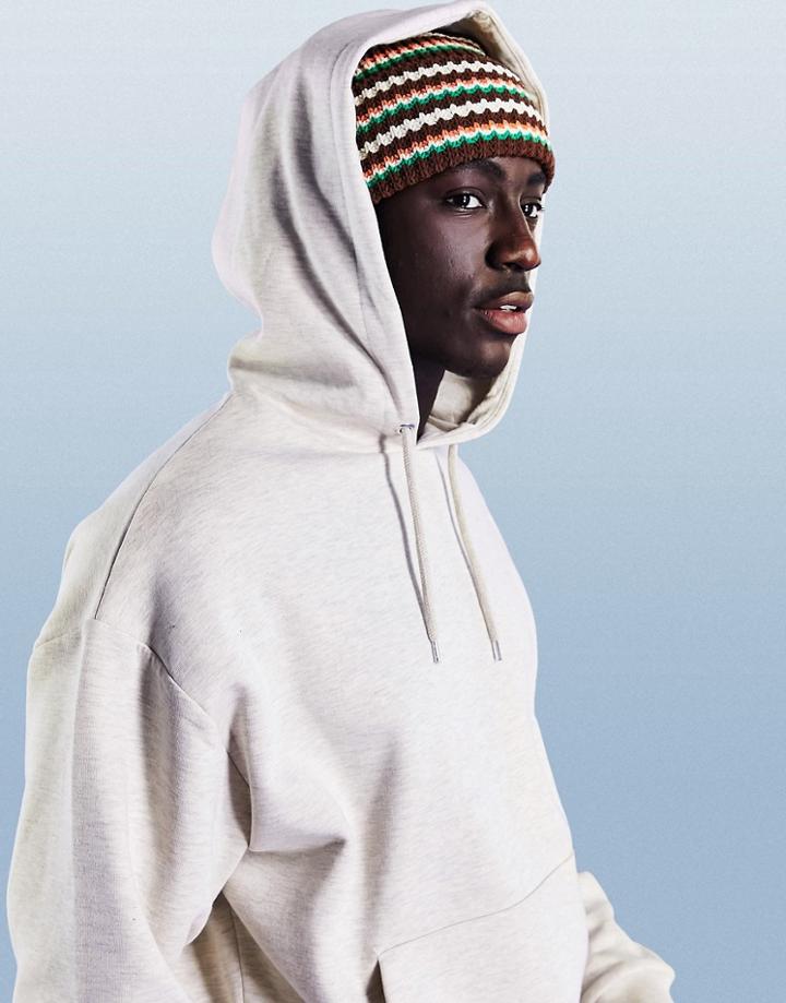 Asos Design Oversized Hoodie In Oatmeal Heather-neutral