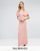 Oh My Love Tall Maxi Dress With Kimono Sleeves - Pink