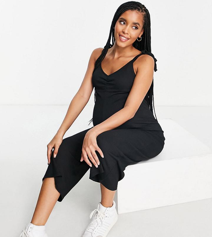 Topshop Maternity Gathered Bust Jumpsuit-black