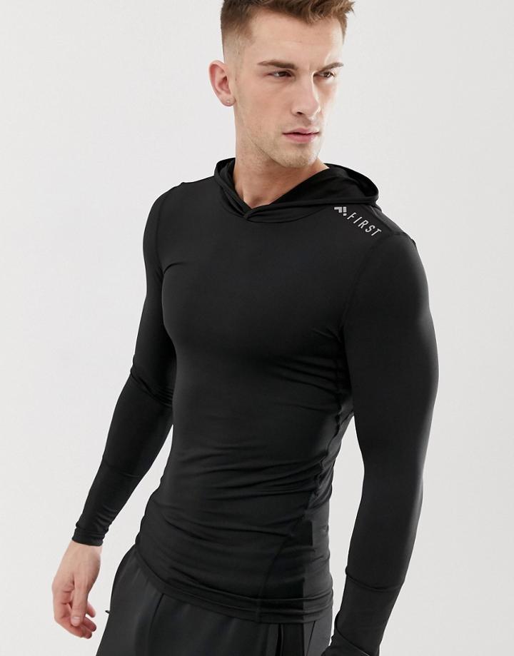 First Hooded Long Sleeve Base Layer T-shirt - Black