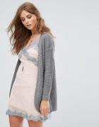 Only Emma Long Knt Open Cardigan - Gray