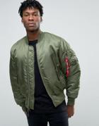 Alpha Industries Ma-1 Bomber Jacket In Oversized Fit Green - Green