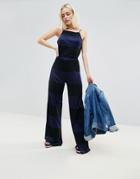 Tommy Hilfiger X Gigi Hadid Block Striped Sleeveless Jumpsuit - Navy