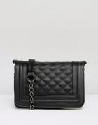 Missguided Exclusive Quilted Box Bag With Chain Handle - Black