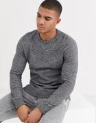 Jack & Jones Essentials Structured Knitted Sweater In Mixed Yarn-white