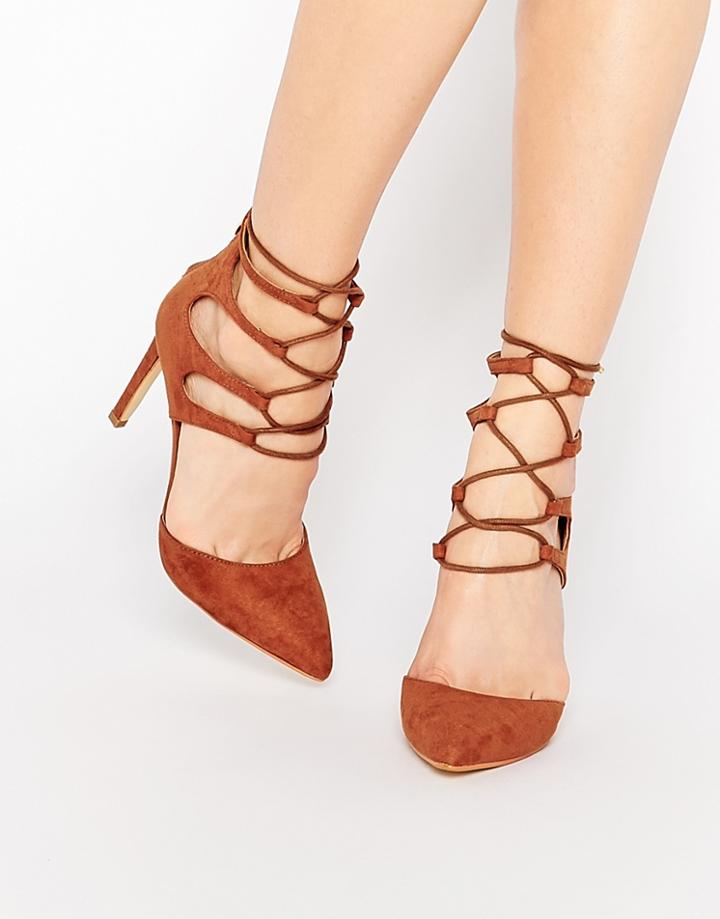 Truffle Collection Nova Ghillie Heeled Shoes - Tan Mf