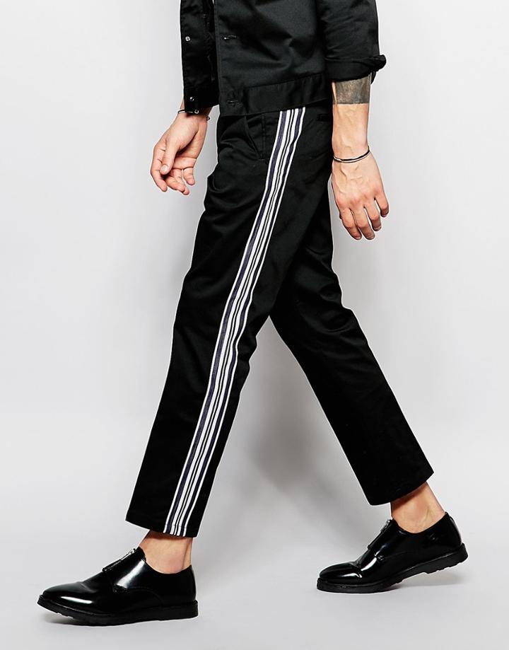 Adpt Cotton Twill Coach Trousers In Slim Fit Co-ord - Black