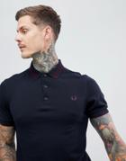 Fred Perry Tipped Polo In Dark Navy - Navy