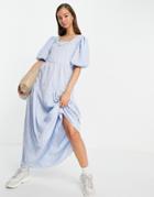 Vila Recycled Blend Satin Wrap Dress With Balloon Sleeve In Black
