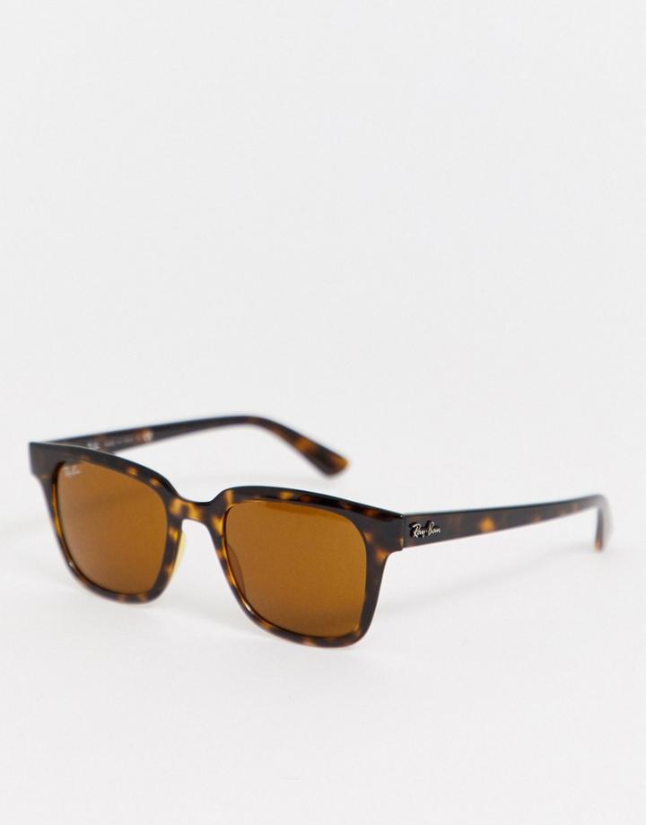 Ray-ban 0rb4323 Wayfarer Sunglasses In Tort-brown