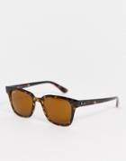 Ray-ban 0rb4323 Wayfarer Sunglasses In Tort-brown