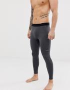 Asos 4505 Running Tights With Quick Dry In Dark Gray - Gray
