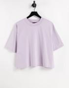 Asos Design Super Oversized T-shirt With Side Split In Soft Lilac-purple