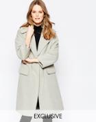 Helene Berman Oversize Collar Coat In Light Gray - Light Gray