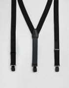 Asos Suspenders With Black Coated Trims - Black