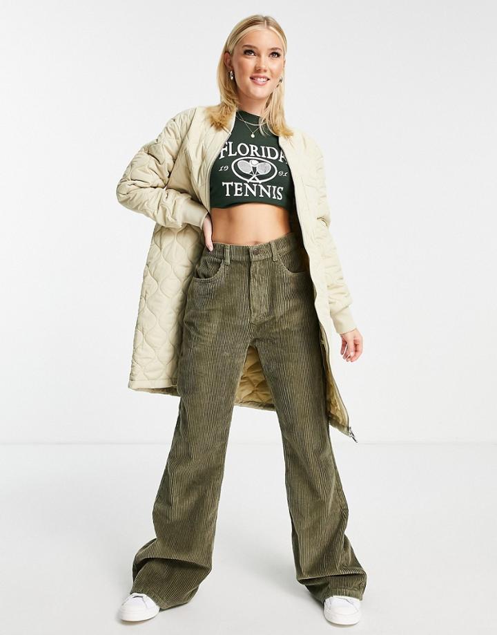 Brave Soul Orlando Diamond Quilted Coat-white