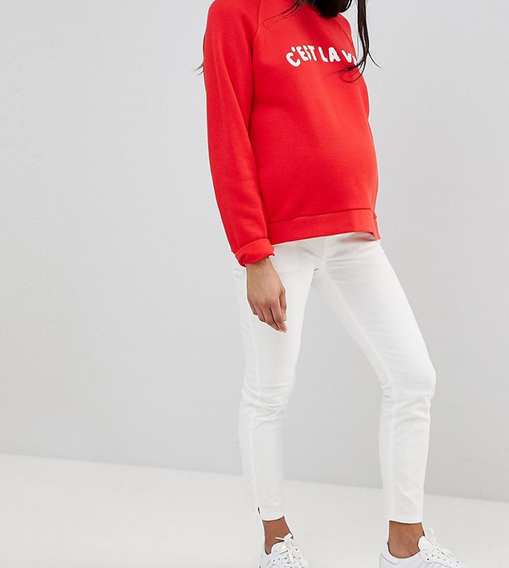 Gebe Maternity Supersoft Skinny Jeans-white