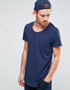 Esprit Stripe Scoop Neck T-shirt - Navy