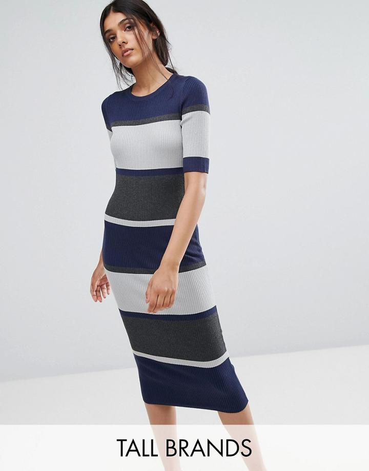 Adpt Tall Sidewalk Bodycon Midi Dress - Beige