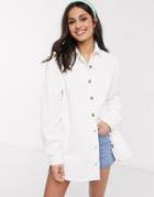 Asos Design Cord Oversized Shirt In White