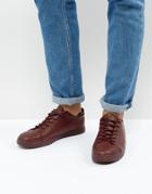 Asos Lace Up Sneakers In Burgundy With Toe Cap - Red