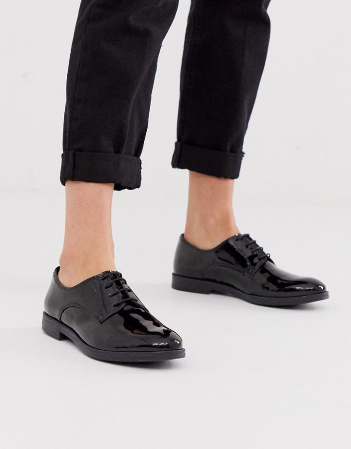 Aldo Leather Flat Lace Up Shoes-black