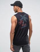 Friend Or Faux Abrahams Back Print Sleeveless T-shirt Tank - Black