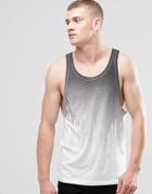 Jack & Jones Tank With Dripping Paint Print - Black