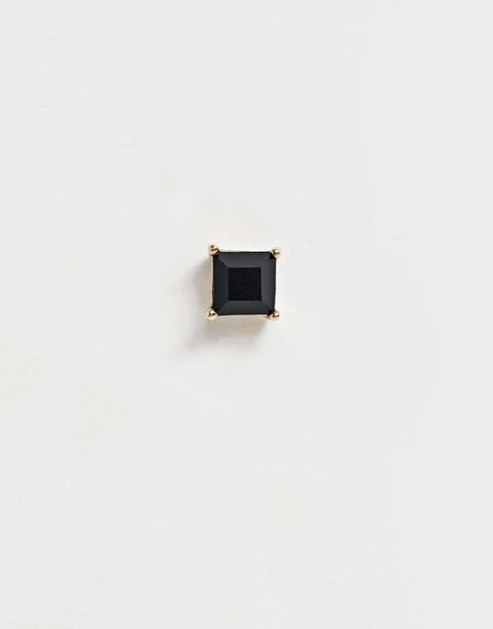 Wftw Single Stone Earring In Black - Black