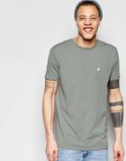 Asos Longline T-shirt With Crew Neck And Logo In Light Green - Ball Green