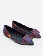 Asos Design Lilo Pointed Ballet Flats In Multi Jacquard