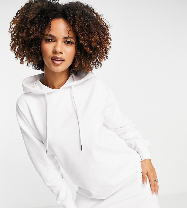 Asyou Hoodie Dress In White-grey