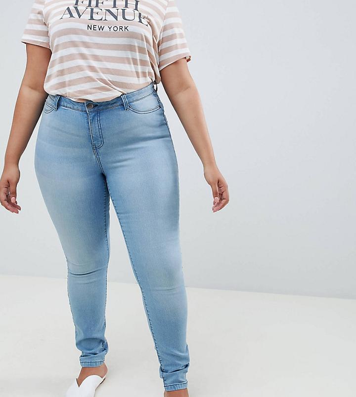 Junarose Organic Wash Detail Skinny Jeans - Blue