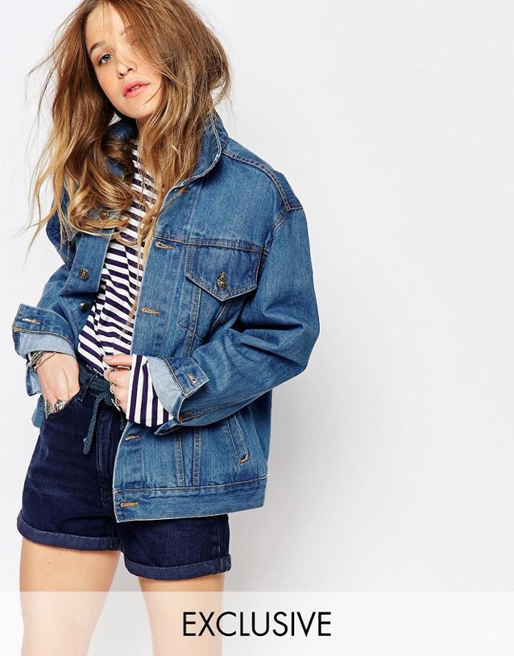 Reclaimed Vintage Midwash Denim Jacket - Blue