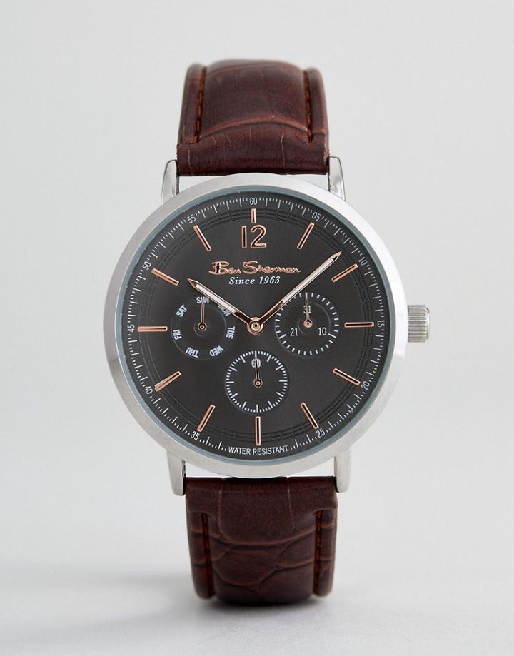 Ben Sherman Bs011ebr Chronograph Watch In Brown - Brown
