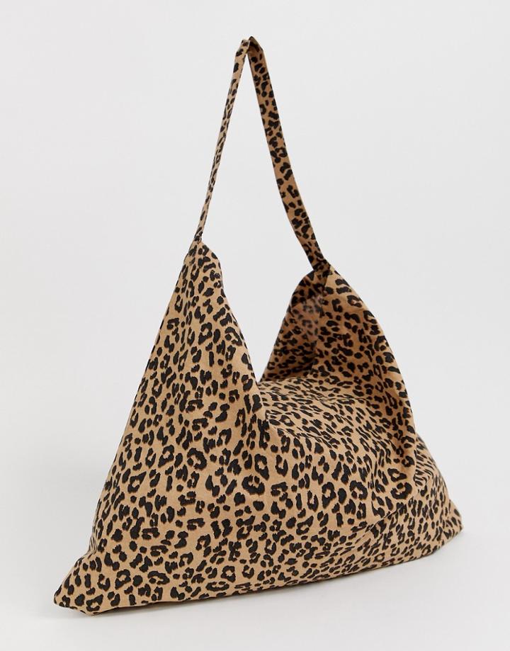Vero Moda Leopard Print Tote Bag - Brown