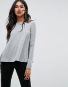 Boohoo Basic Long Sleeve Top In Gray - Gray