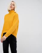 Asos White Knit Sweater With Curved Hem - Multi