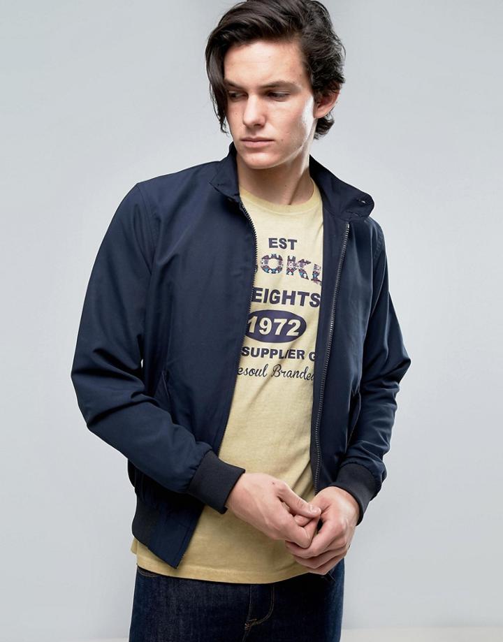 Brave Soul Summer Harrington Lined Jacket - Navy