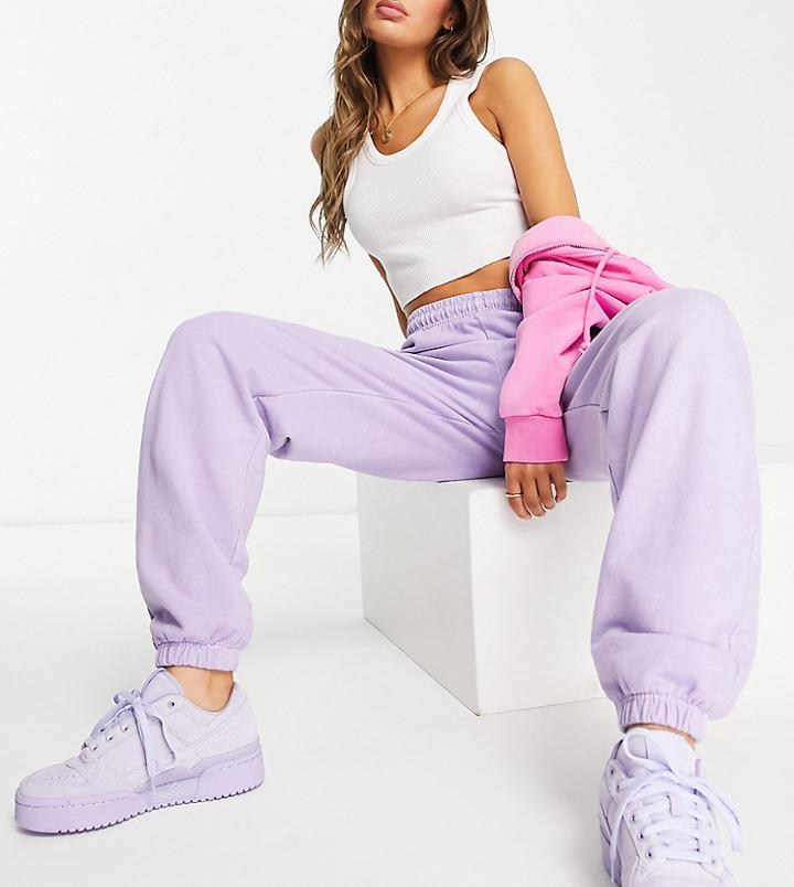 Asyou Branded Sweatpants In Washed Lilac - Part Of A Set-purple