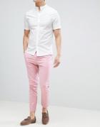 Asos Design Skinny Cropped Chinos In Pastel Pink - Pink