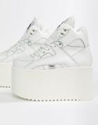 Buffalo Classic Extreme Flatform Trainers In White - White