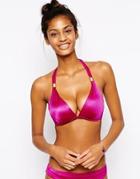 Ultimo Halter Bikini Top - Magenta Pink