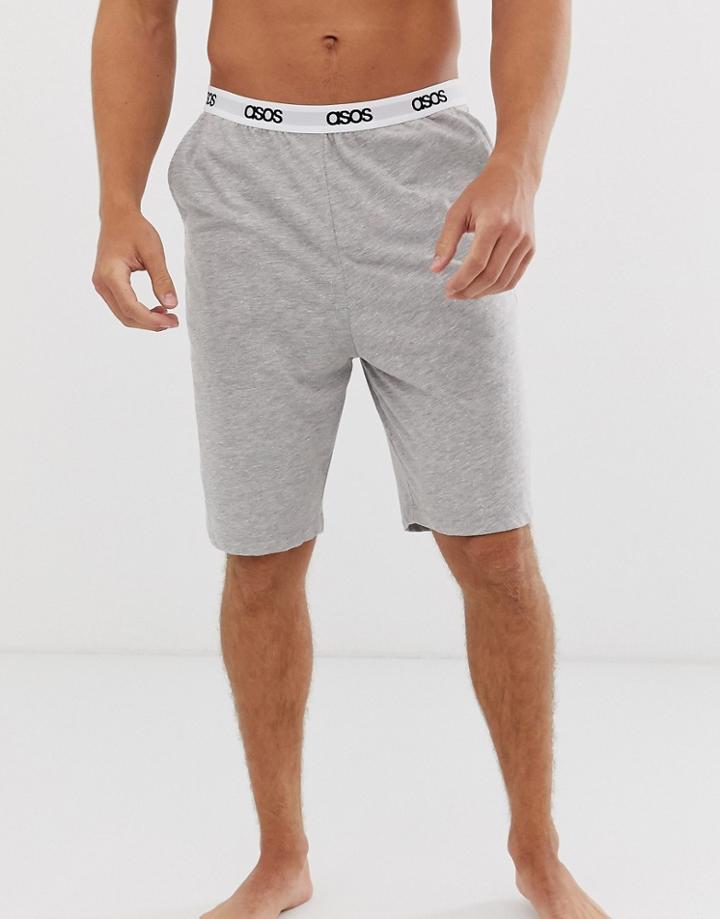 Asos Design Lounge Pyjama Shorts In Gray Neon Marl - Gray