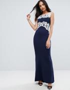 Jessica Wright Maxi Dress With Lace Inserts - Black