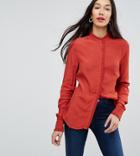 Y.a.s Tall Blouse With Pretty Scallop Detail - Orange