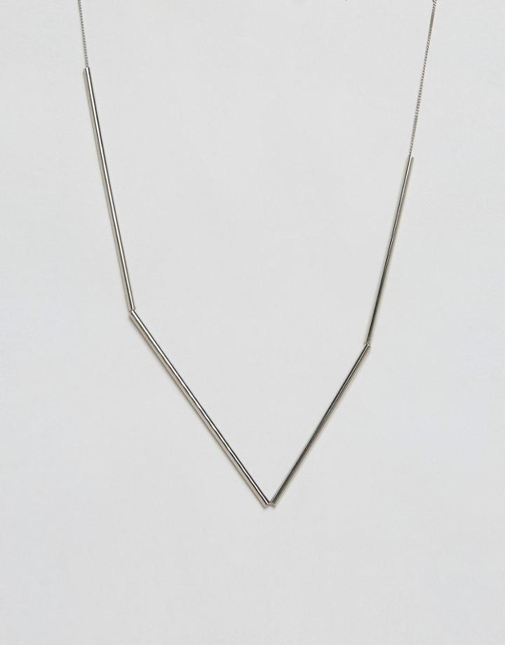Weekday Delicate Tube Necklace - Silver