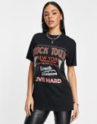 I Saw It First Oversized Rock Tour T-shirt In Black