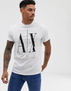 Armani Exchange Ax Large Logo T-shirt In White - White